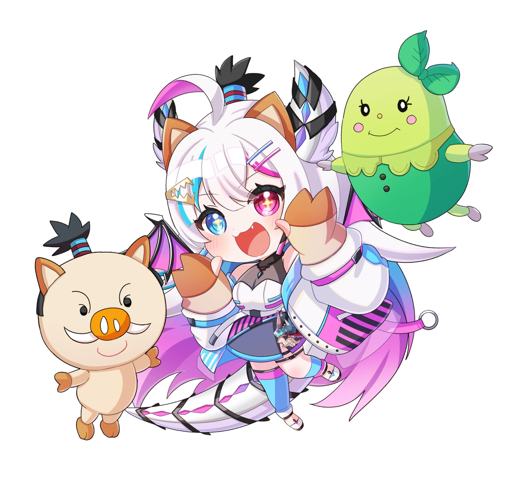あいさきちぃ。とまるいの・まめりんのコラボイラスト